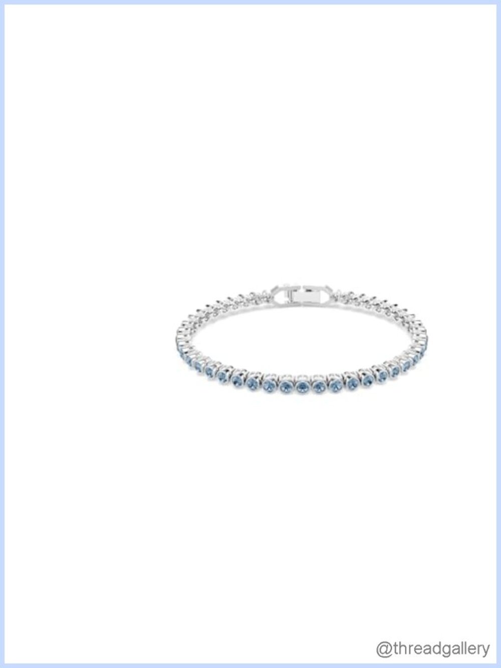 Swarovski Tennis Bracelet Rhodium Finish Blue Crystals